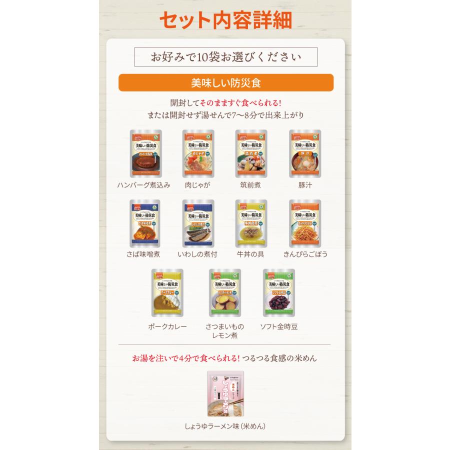 美味しい防災食 選べる 10食 3日分以上 アルファフーズ 非常食セット