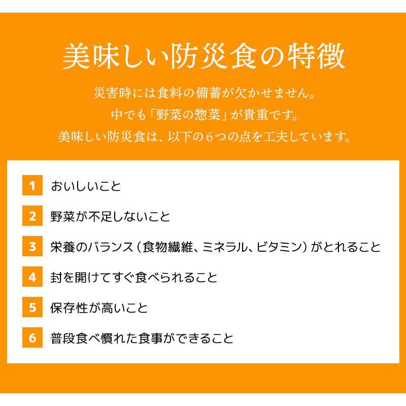 美味しい防災食 人気ベスト5　25食 7日分以上 アルファフーズ 非常食セット | ハンバーグ煮込み 豚汁 筑前煮 肉じゃが さば味噌煮 各5食 |  | 02