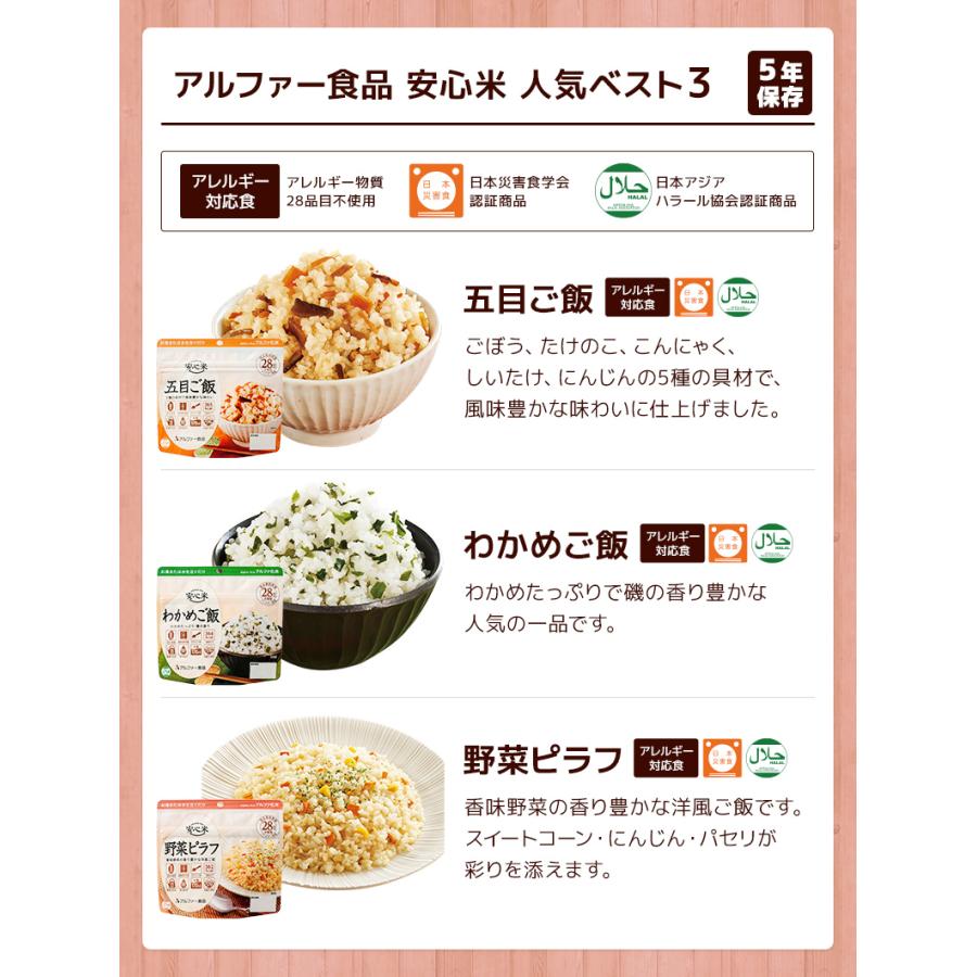 アルファ米 3大メーカー 人気ベスト3 9種類 27食 7日分以上 尾西食品