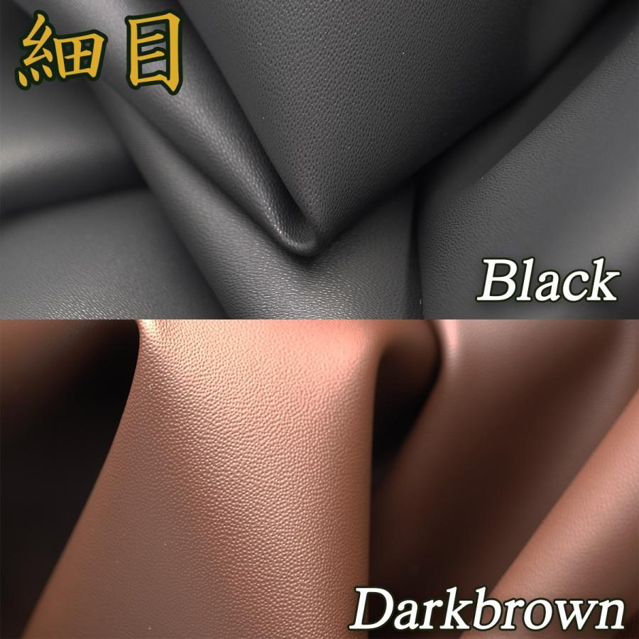 YNAK バイクシート 張り替え 合皮レザー 良く伸びる 生地 大判 PVCレザー 細目 68cm×136cm Black Darkbrown ...