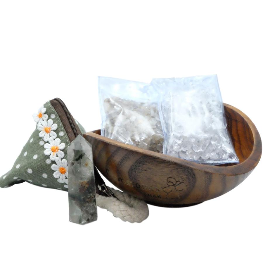 水晶さざれ チップ 浄化セット 天然石 ガーデンクォーツポイント