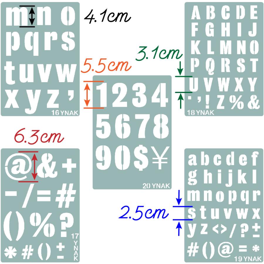 セール開催中最短即日発送 No.18 送料無料 ステンシルシート 縦5cm アルファベットセット数字 No.14 送料無料 ステンシルシート 縦5cm アルファベットセット数字