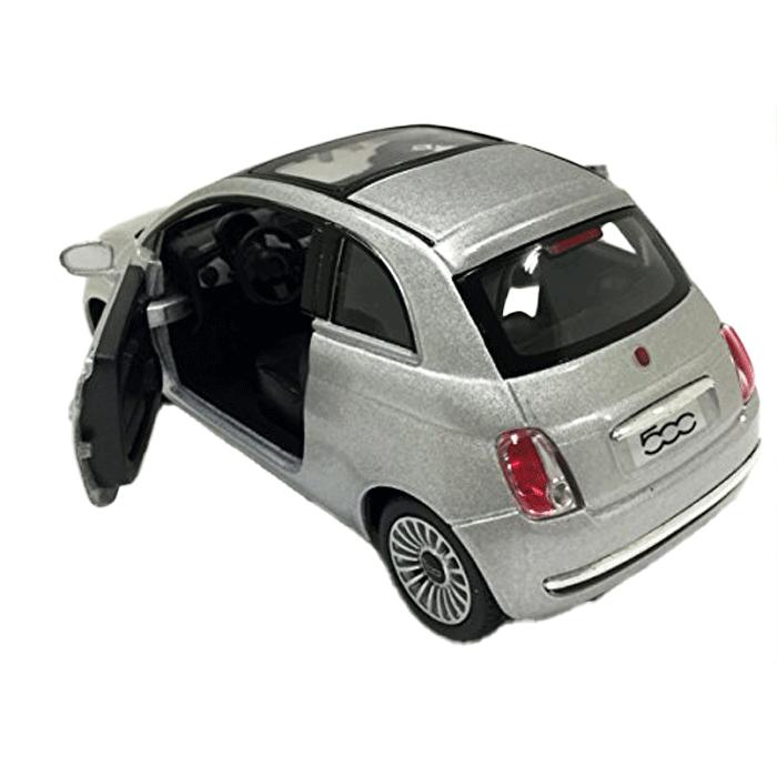 KiNSMART 1/28 2007FIAT500　プルバックミニカー　ダイキャスト製(シルバー)　購入金額合計5000円以上で送料無料（沖縄離島は除く）｜ynaturaluniz｜02