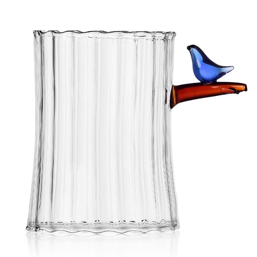 イッケンドルフ ミラノ 青い鳥 キャンドル ホルダー ガラス BLUE BIRDS