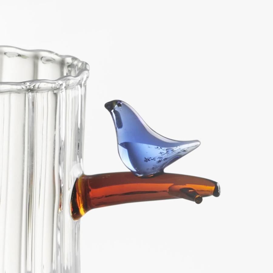 イッケンドルフ ミラノ 青い鳥 キャンドル ホルダー ガラス BLUE BIRDS