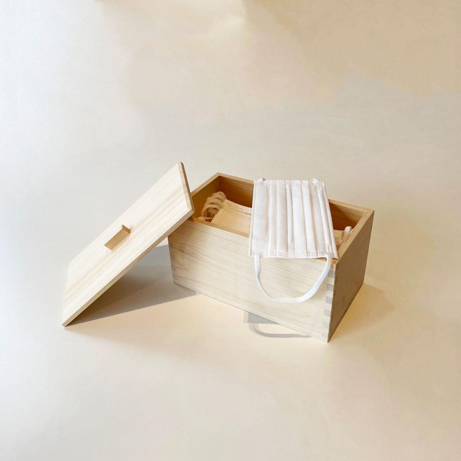 Hinoki 国産ひのき マスク用収納ボックス 木曽檜 マスク 収納 ボックス ケース 小物入れ 玄関 リビング 木箱 ヒノキ 天然木 抗菌 消臭 香り ギフト 箱 おしゃれ