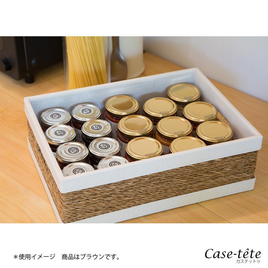 Case-tete ハーフ 2個セット ブラウン x 2pc フタ付き収納box カステットゥの画像