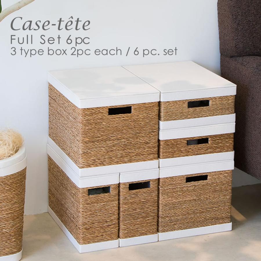 Case Tete フル 6個セット ホワイト White 3 Type Box X 2pc Each 6pc Set フタ付き収納box カステット 7pixelsadv Com