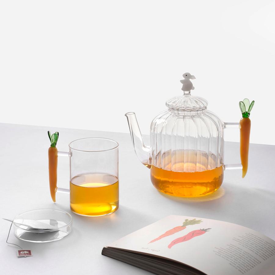 イッケンドルフ ミラノ 白ウサギとニンジン ティーポット teapot optic