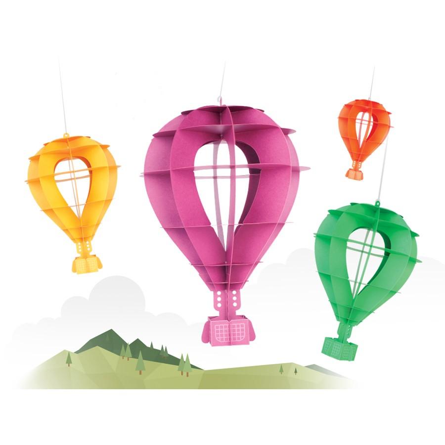 ペーパークラフト Papero Bean ペイパロビーン Big Hot Air Balloon Violet 気球（大） バイオレット・キッズ・知育玩具｜yo-ko｜04