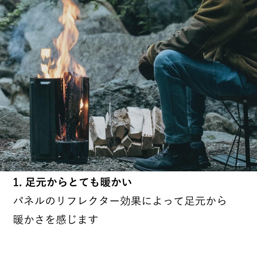 UM Fire Pit 焚火台 二次燃焼 煙が少ない8枚 パネル 脱着 自由自在 