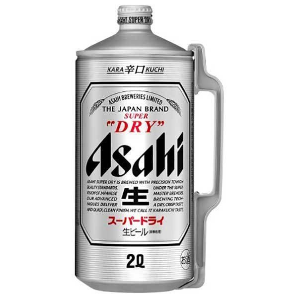 アサヒ スーパードライミニ樽アルミ ミニ樽 2L 2000ml x 6本 ケース販売 アサヒビール 日本 ビール 1F143｜yo-sake