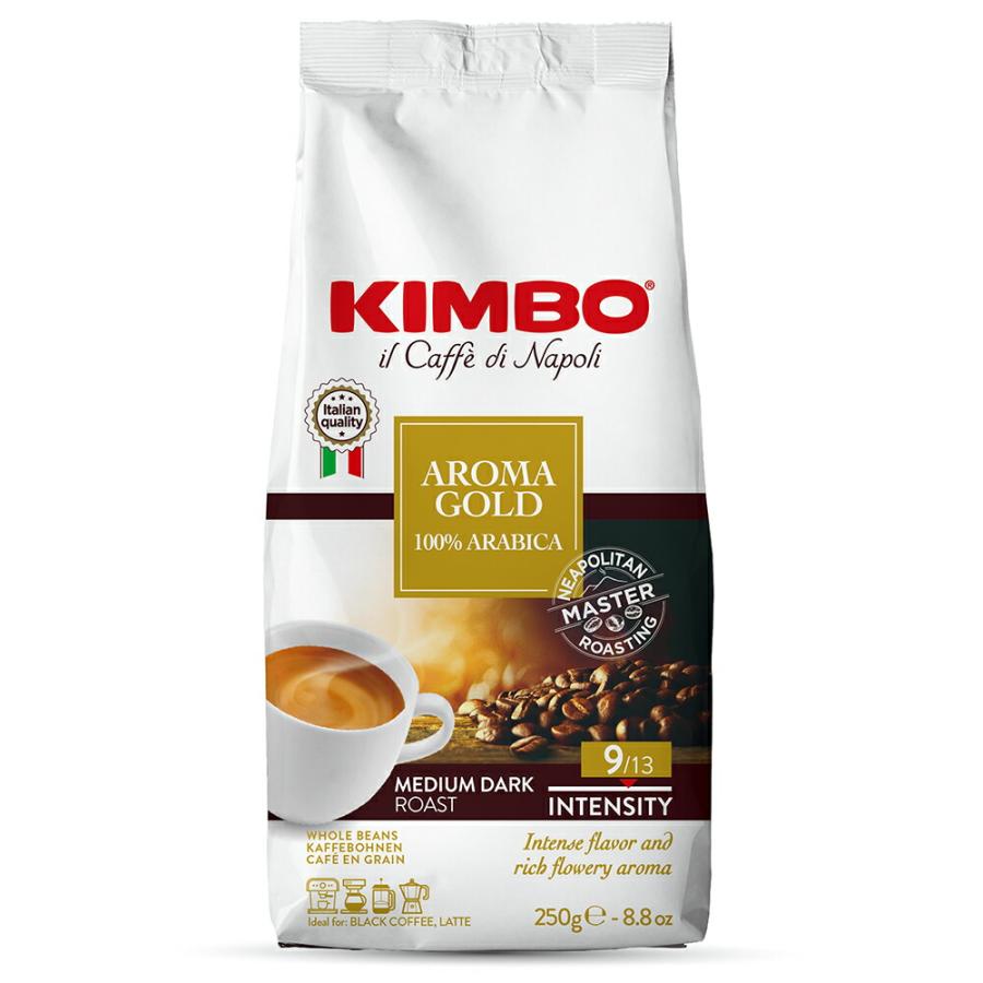 KIMBO（キンボ） エスプレッソ豆 ゴールド 袋 250g x 12袋 ケース販売