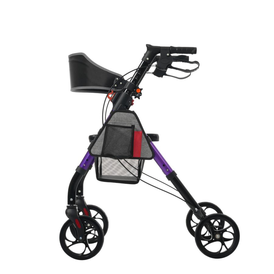 歩行器 シルバーカー 室外用 座れる 四輪 折りたたみ 高さ6段階調整 大