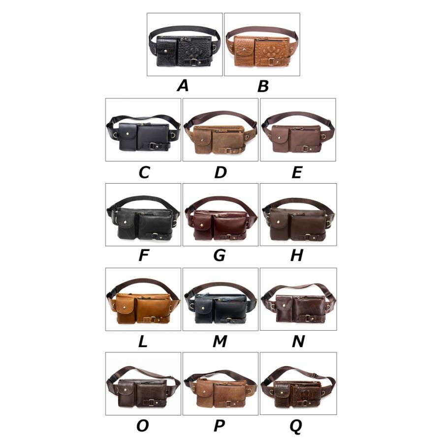 本革 2Way メンズ ボディバッグ ウエストポーチ ヒップバッグ