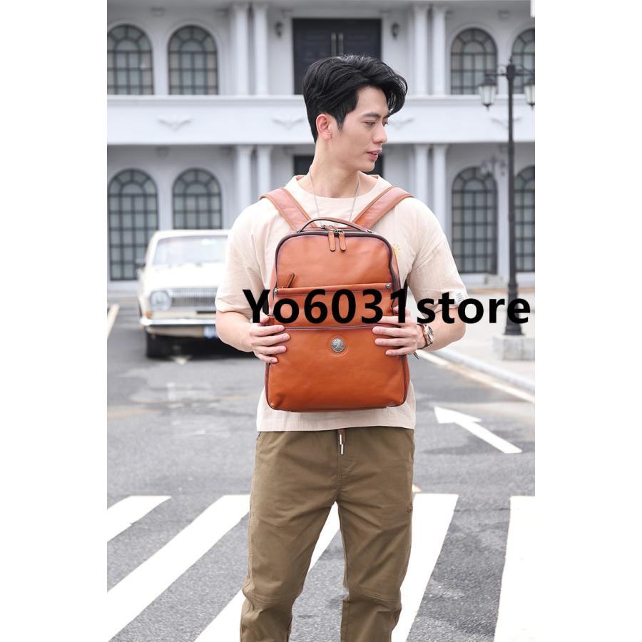 オープニング大セール 15 6インチpc収納 レザー 防水 本革 メンズ ビジネスリュック 本革 メンズ リュックサック 革 メンズ リュック 新品推薦 リュックサック 大容量 防水 レザー リュックサック デイパック