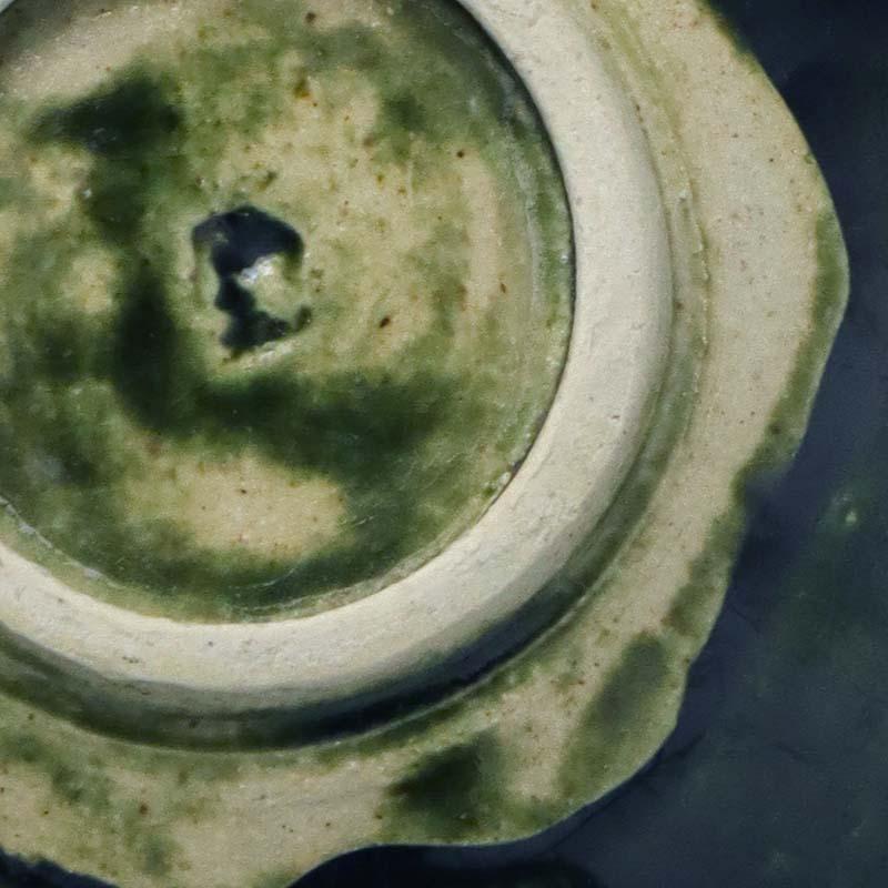 織部　中皿 ４枚組 楽天市場】織部焼：総織部：織部7寸◎皿・鍔広・有松進《中皿