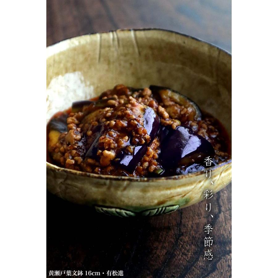 黄瀬戸葉文鉢16cm・有松進《中鉢・16.5cm》 |  | 09