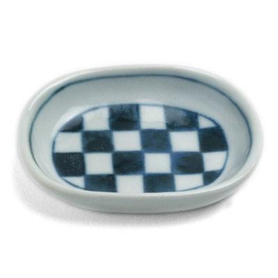 長丸形豆皿・市松・植山昌昭《豆皿・6.7cm》 | 