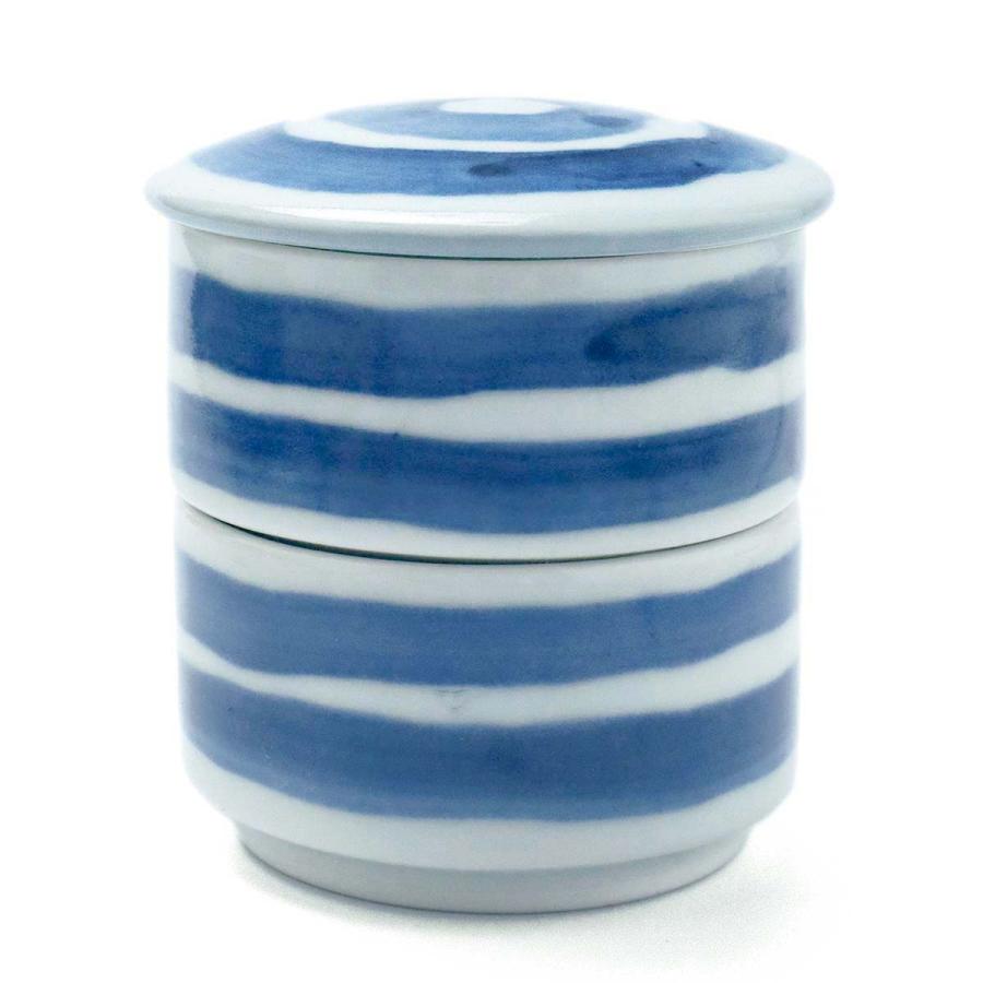 染付：段重蓋物・小・独楽文・植山昌昭《小物》 | 