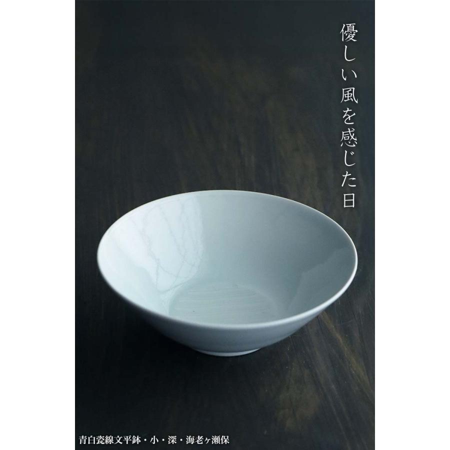 白磁・青磁：青白瓷線文平鉢・小・深・海老ヶ瀬保《小鉢・13.5cm