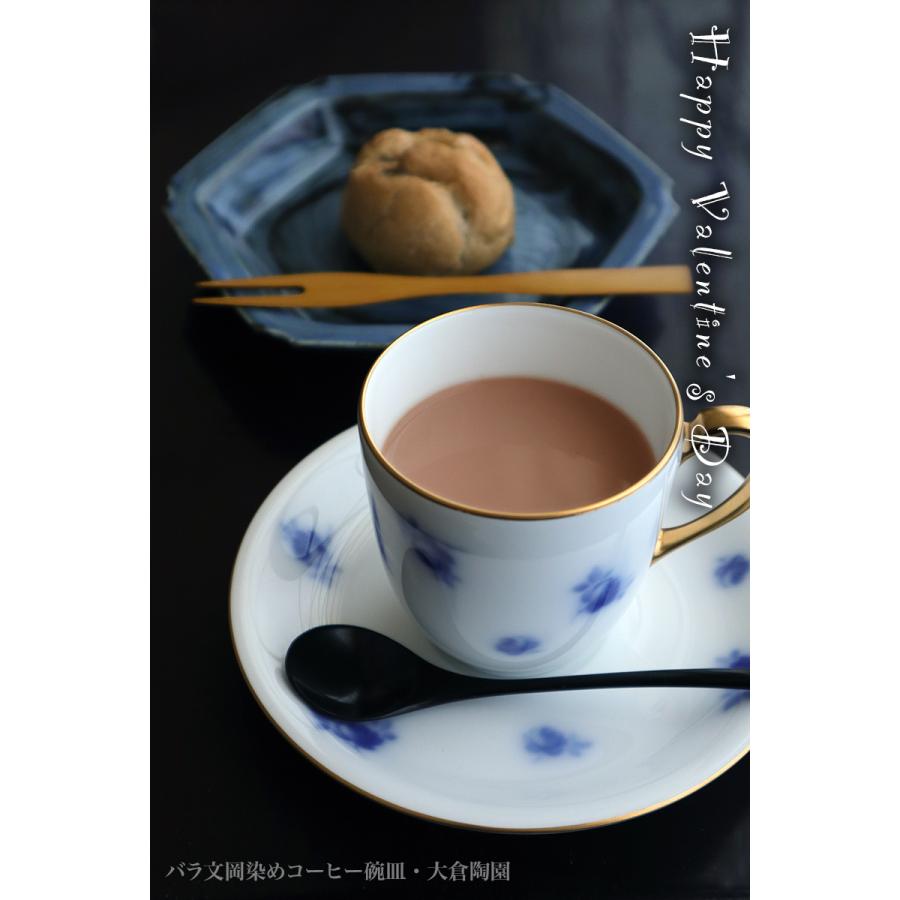 磁器：バラ文岡染めコーヒー碗皿・大倉陶園《コーヒーカップ・皿セット・140ml》 |  | 20