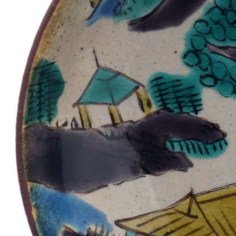 九谷焼：吉田屋手山水3.5寸皿・九谷美陶園《小皿・10.8cm》 : 和食器の