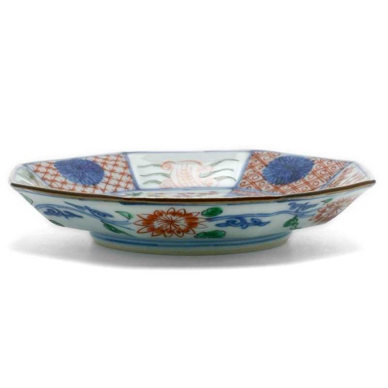 九谷焼　名匠　須田菁華　色絵　祥瑞松竹梅文皿 九谷焼：色絵祥瑞松竹梅皿・須田菁華《小皿・取り皿・銘々皿