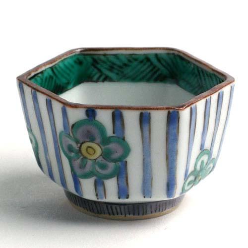 3代目須田菁華盃ぐい呑 九谷焼：吉田屋梅文六角酒盃・須田菁華《盃・ぐい呑》 : 和食器