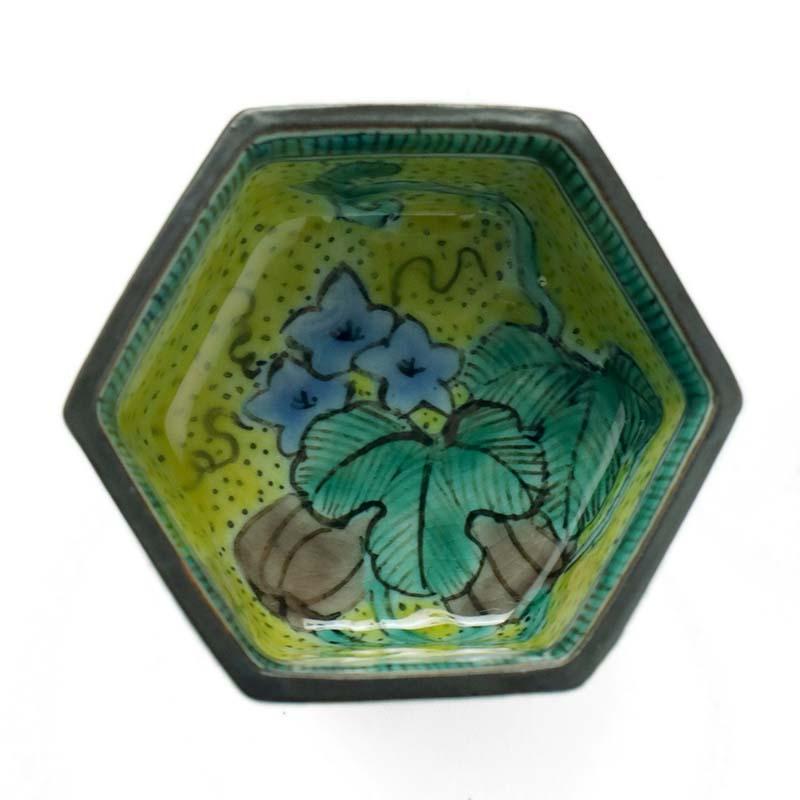 九谷焼：吉田屋瓜図六角ぐい呑・須田菁華《ぐい呑み・盃》 : 和食器の