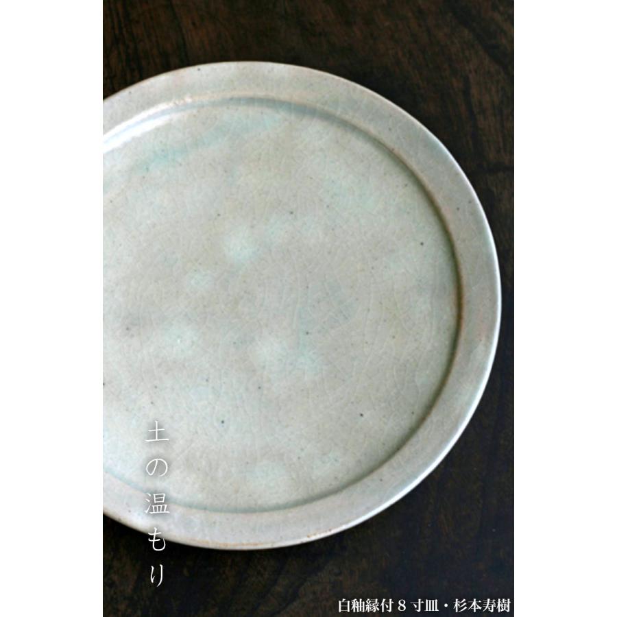 伊賀焼：白釉縁付8寸皿・杉本寿樹《大皿・24.3cm》 : 和食器の