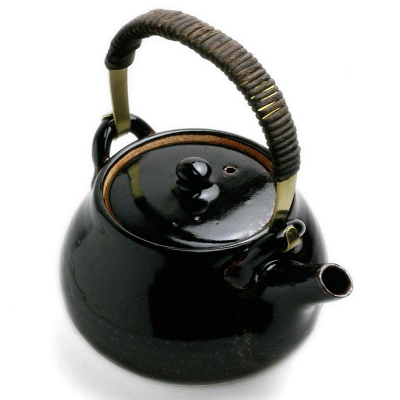 伊賀焼：つや黒土瓶・細・杉本寿樹《土瓶・600ml》 : 和食器の愉しみ