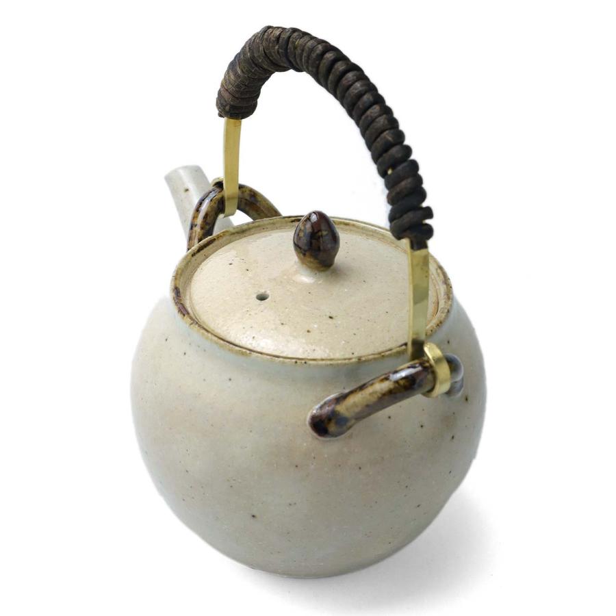 伊賀焼：無地土瓶・小・真鍮取手付・杉本寿樹《土瓶・350cc》 : 和食器