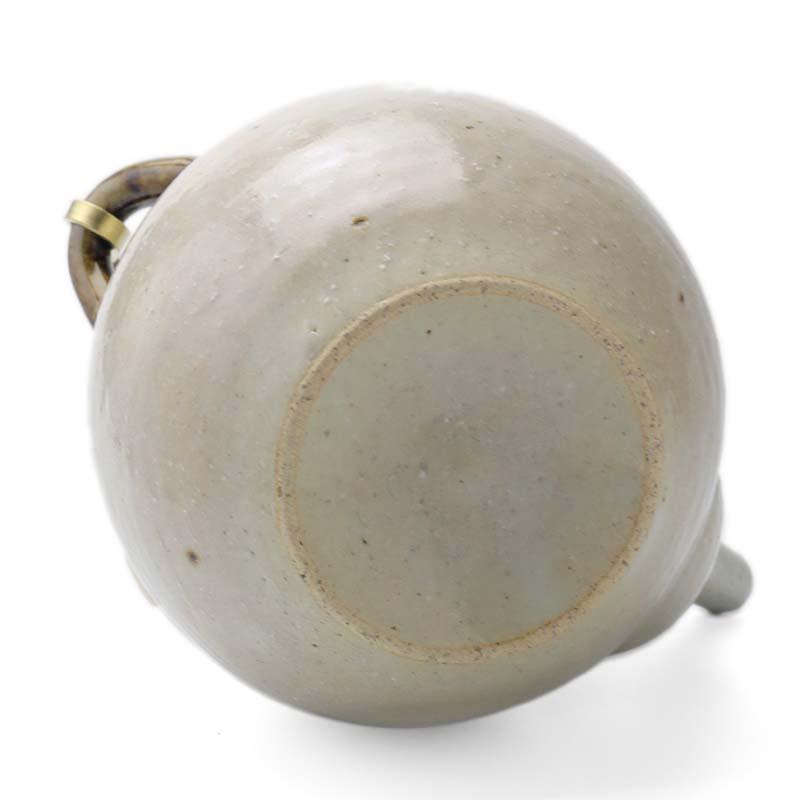 伊賀焼：無地土瓶・小・真鍮取手付・杉本寿樹《土瓶・350cc》 : 和食器