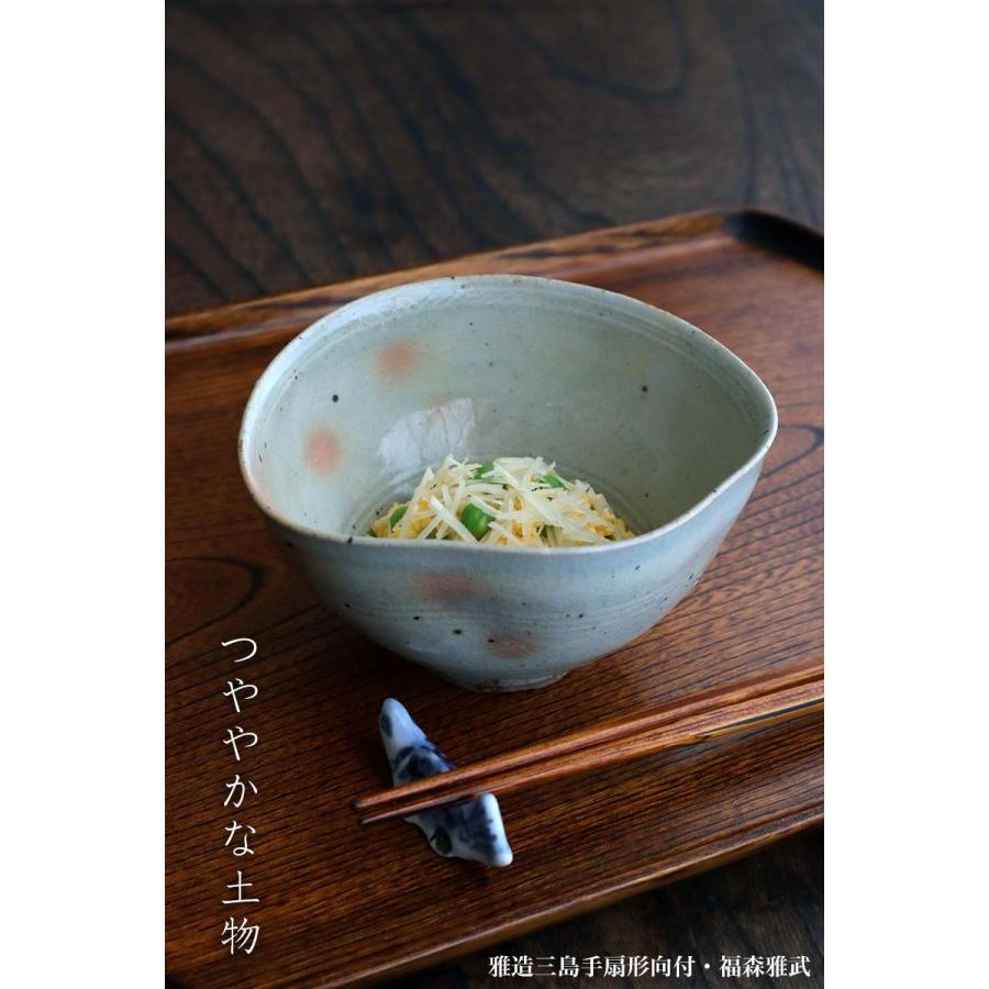 伊賀焼：雅造三島手扇形向付・福森雅武（土楽窯）《小鉢・14.0cm