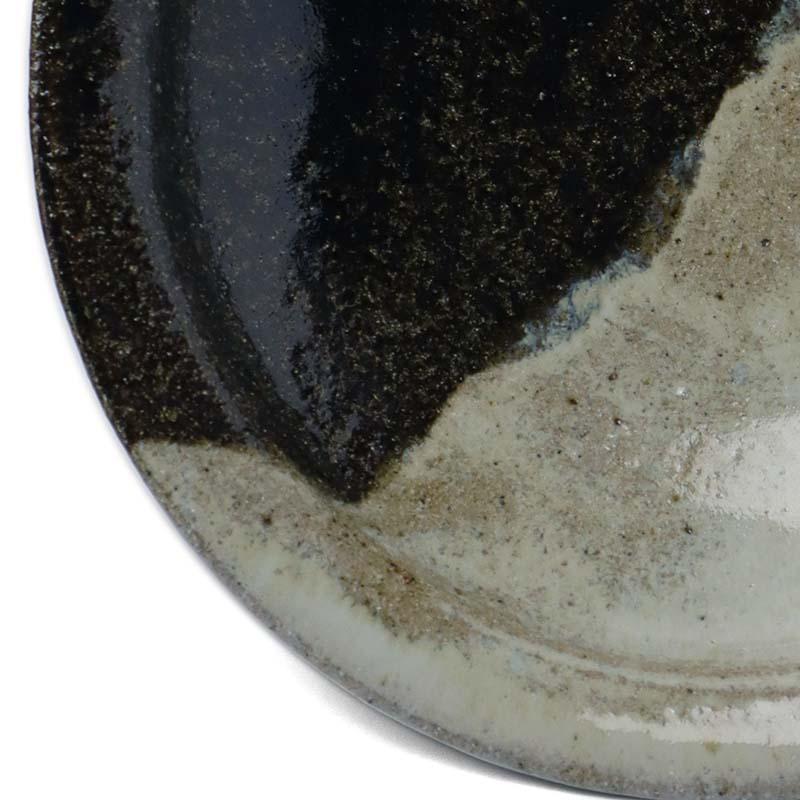唐津焼：朝鮮唐津かけ分け六寸五分皿・中村恵子《中皿・6.5寸・20.0cm