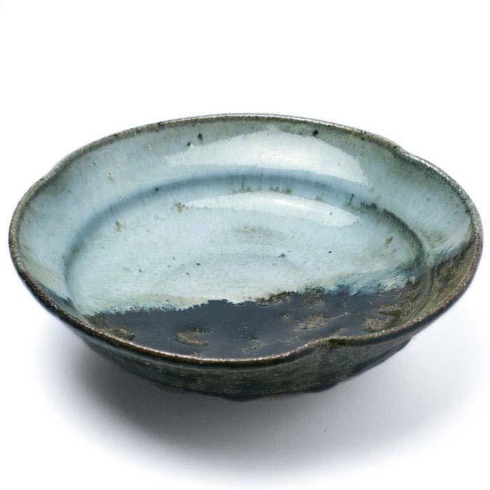 唐津焼　大皿(未使用品)【値下げ中】 唐津焼：朝鮮唐津掛け分け皿・中村恵子《中皿・17.0cm》 : 和食器の