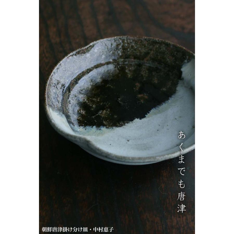 唐津焼：朝鮮唐津掛け分け皿・中村恵子《中皿・17.0cm》 : 和食器の