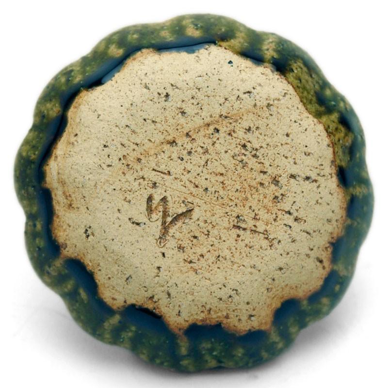 織部焼：織部3寸菊皿・長森慶《豆皿・9.2cm》 |  | 01