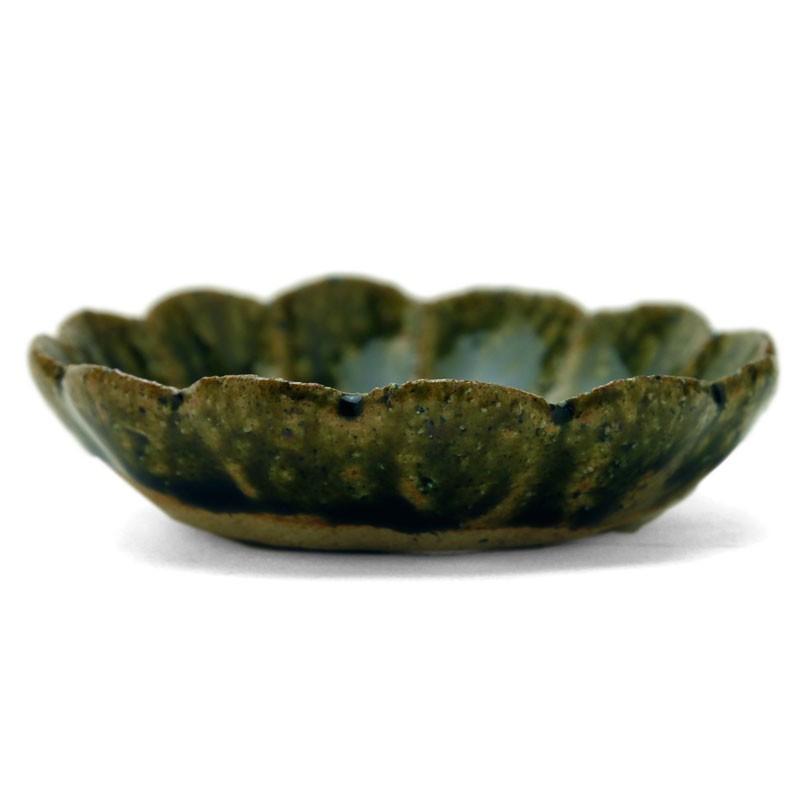 織部焼：織部3寸菊皿・長森慶《豆皿・9.2cm》 |  | 02