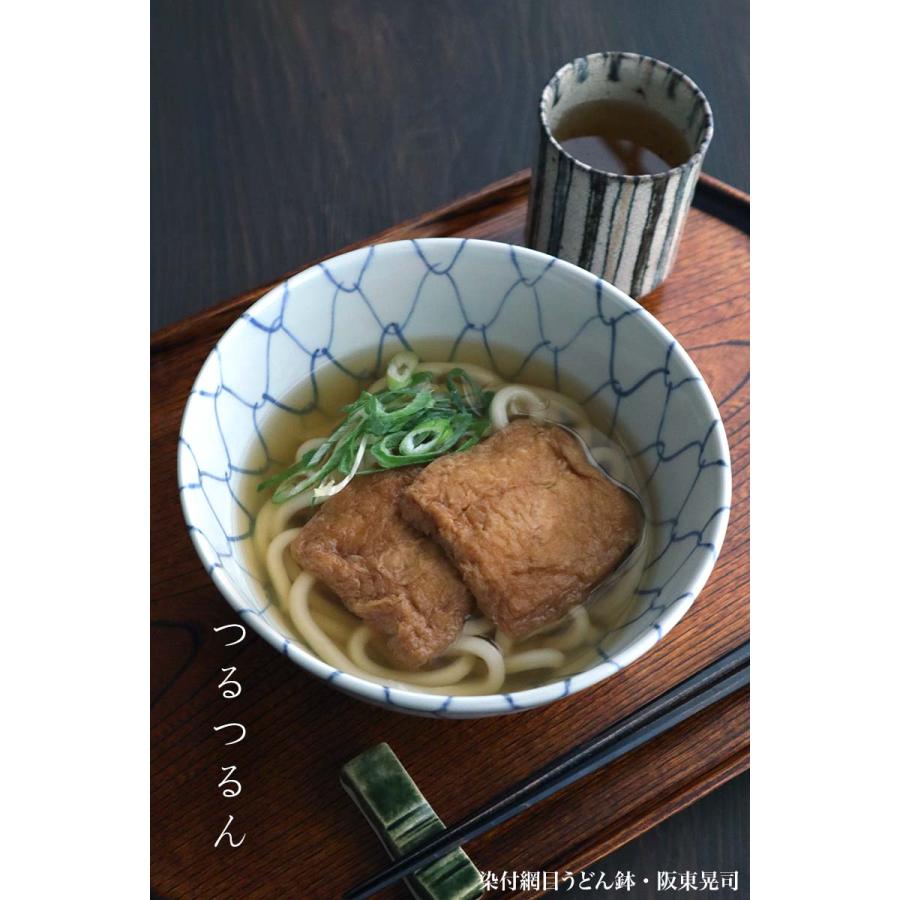 染付網目うどん鉢・阪東晃司《丼・どんぶり・麺鉢・めん鉢・蕎麦鉢