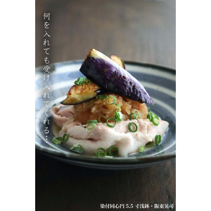 染付同心円5.5寸浅鉢・阪東晃司《中鉢・17.5cm》 |  | 17