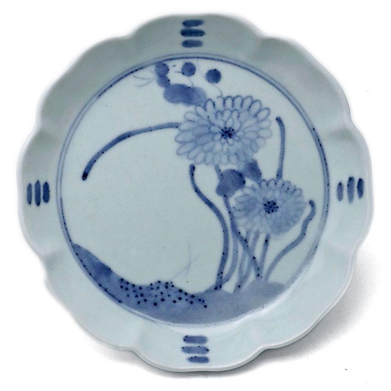 染付：菊花文輪花5寸深皿・藤塚光男《小皿・15.5cm》 | 