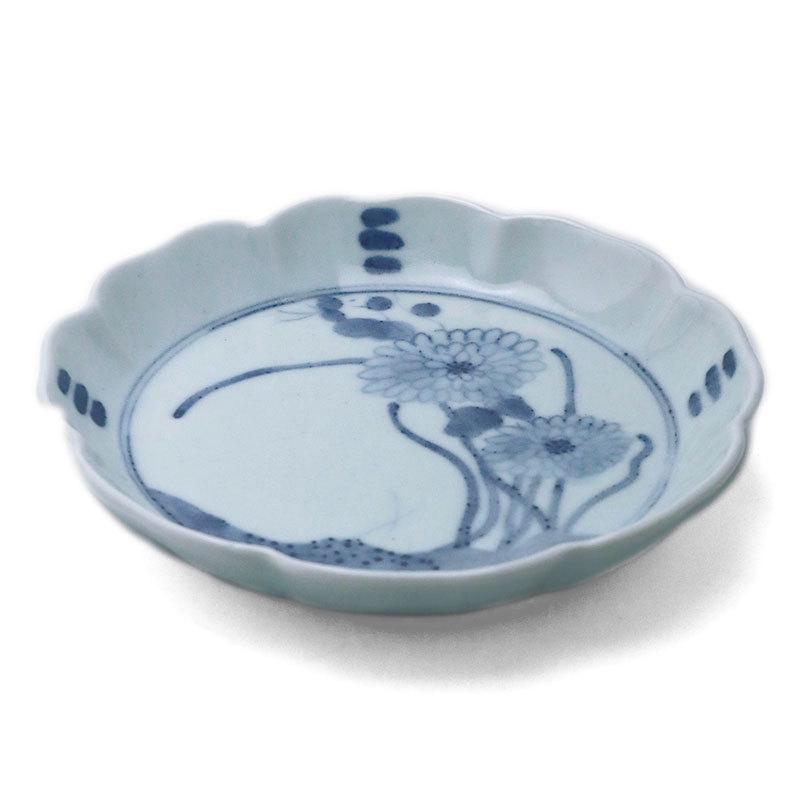 染付：菊花文輪花5寸深皿・藤塚光男《小皿・15.5cm》 |  | 02