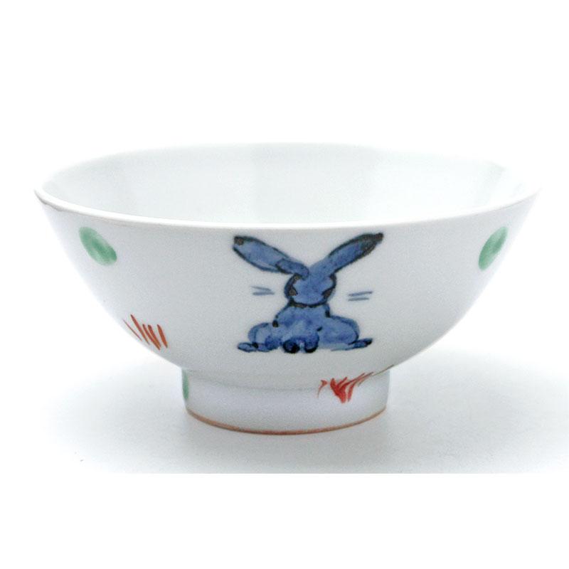 色絵うさぎ飯碗No.1・古川章蔵《飯碗・ご飯茶碗・11.6cm》 | 