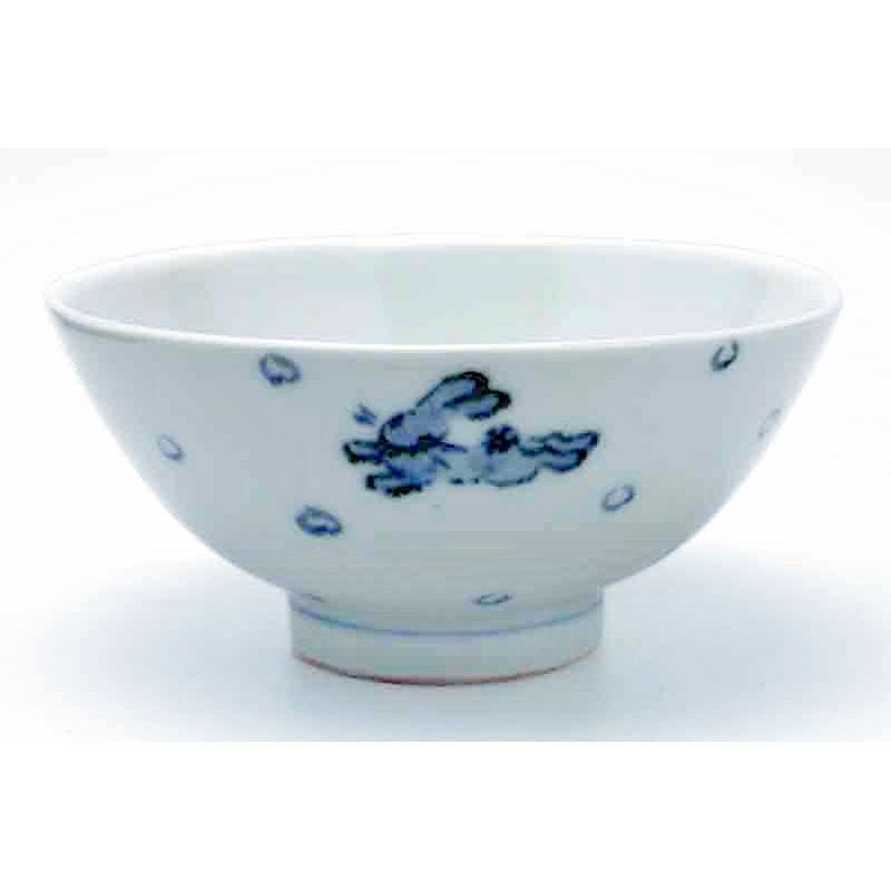 染付うさぎ飯碗・古川章蔵《飯碗・ご飯茶碗・11.6cm》 | 