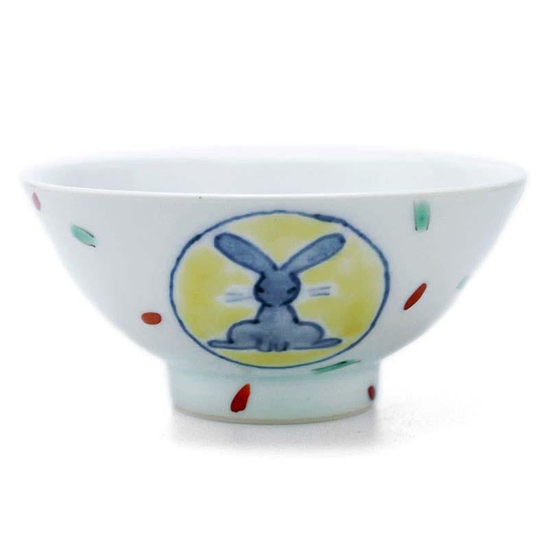 色絵うさぎ飯碗No.3・古川章蔵《飯碗・ご飯茶碗・11.8cm》 | 