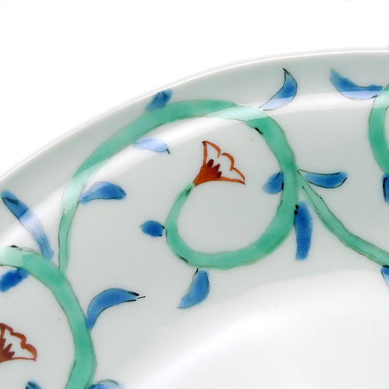 定期販売》色絵唐草タタラ丸皿・古川章蔵《大皿・24.5cm》 : 和食器の