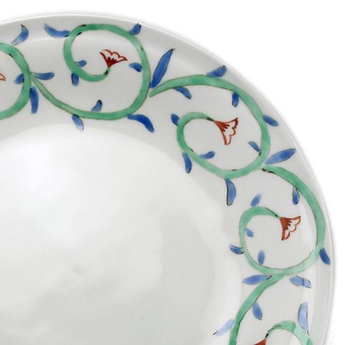 定期販売》色絵唐草タタラ丸皿・古川章蔵《大皿・24.5cm》 : 和食器の