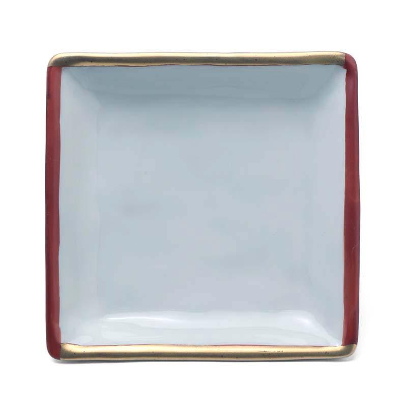 金彩赤絵角小皿・古川章蔵《小皿・11.0cm》 | 